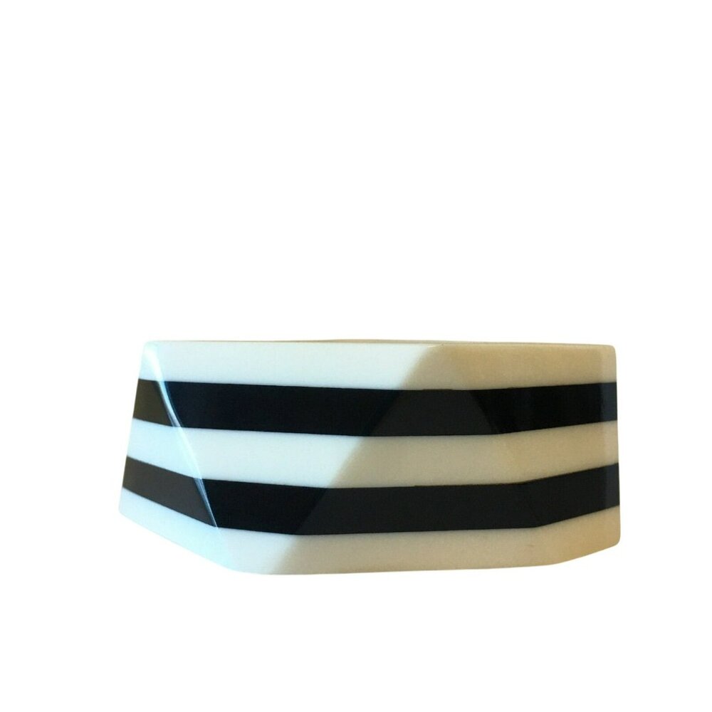 Striped Bangle Plastic Bracelet Contemporary Cost… - image 3